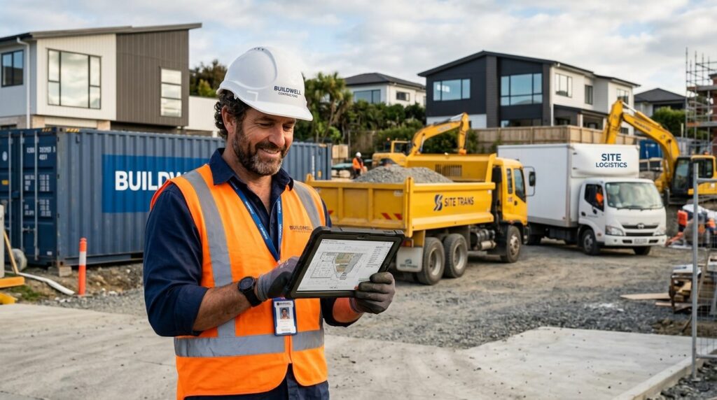 Portrait of a confident male contractor or homeowner in safe